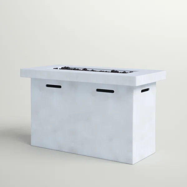 Reinforced - Propane Outdoor Fire Pit Table - Natural / White