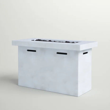 Reinforced - Propane Outdoor Fire Pit Table - Natural / White