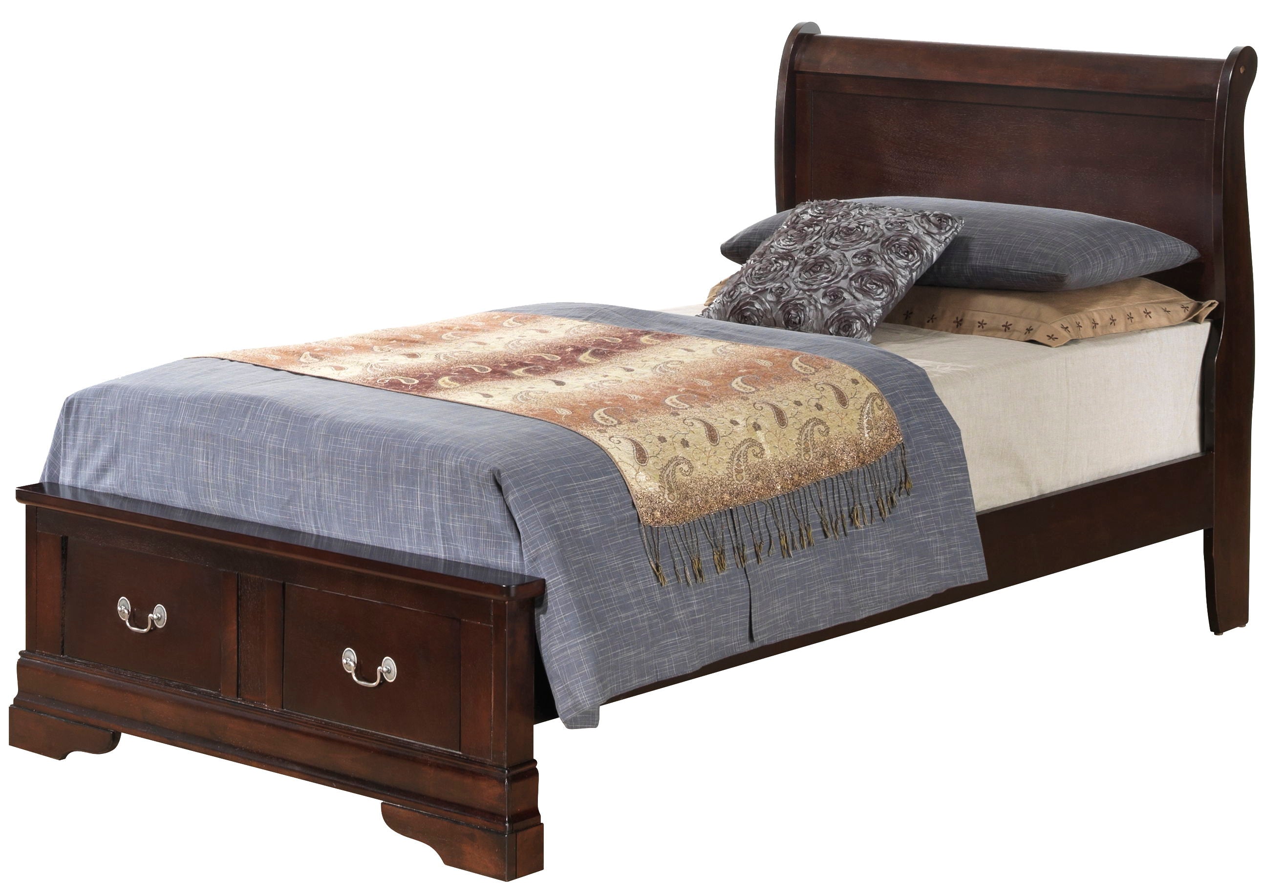 Louis Phillipe - Twin Panel Storage Bed - Cappuccino