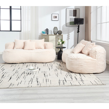 Bean Bag Sofa Lazy Sofa Comfort Lounger High Back Chair For Adults And Kids, Indoor & Outdoor - Beige