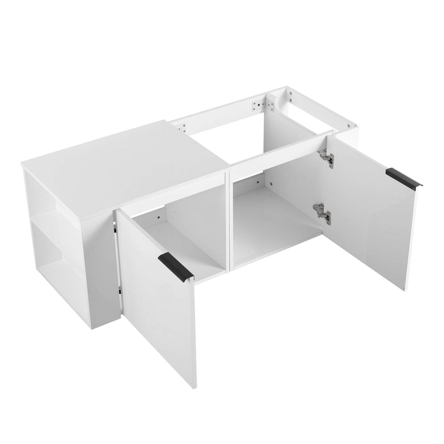 Modern 48" Bathroom Vanity Sink Combo With Spacious Storage - White