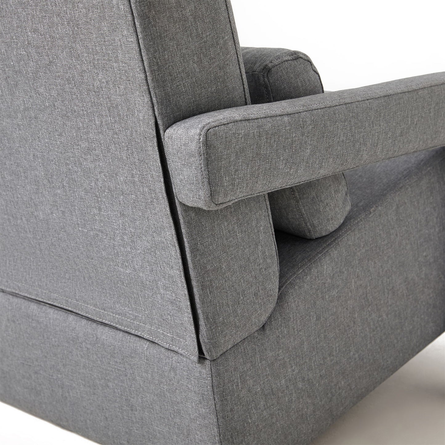 Modern Upholstered Accent Chair, Comfortable Linen Fabric With A Pillow For Living Room.Linen - Dark Gray