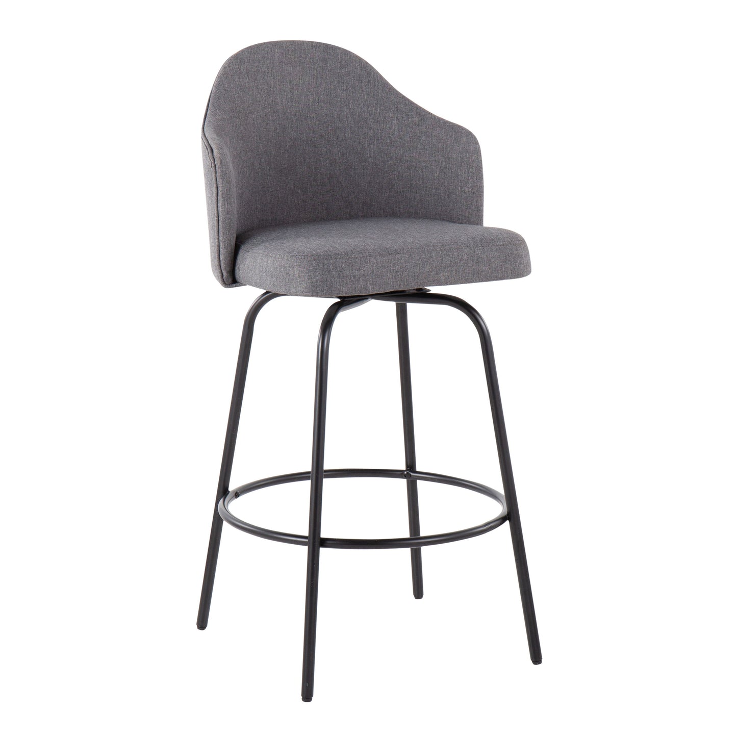 Ahoy - Contemporary Fixed Height Counter Stool (Set of 2) - Black / Gray
