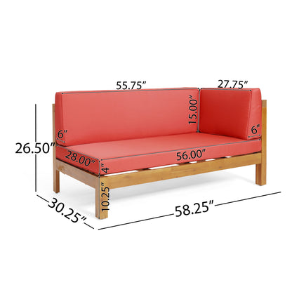 Brava - X Back Corner Bench R With Coffee Table - Red