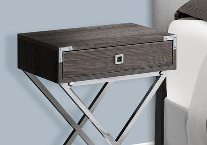 Accent Side Table, Storage Drawer - Taupe