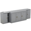 Queen Size Murphy Bed With Shelves, Cabinets And USB Ports - Gray