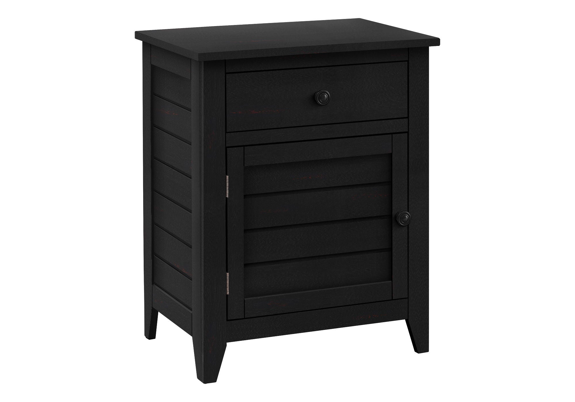 Accent Nightstand, Storage Drawer, Transitional - Black