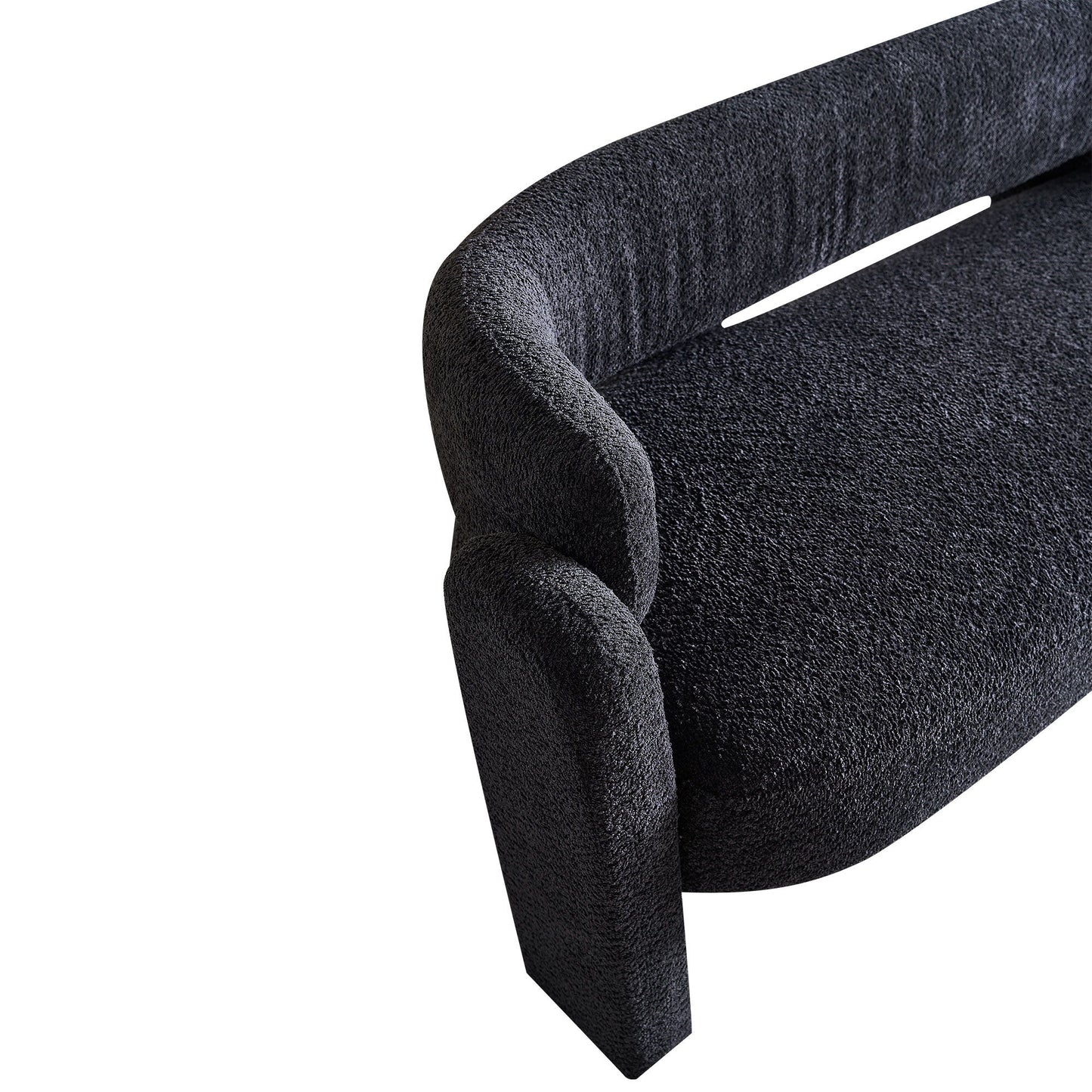 Boucle Upholstery Modern Sofa For Living Room - Dark Gray