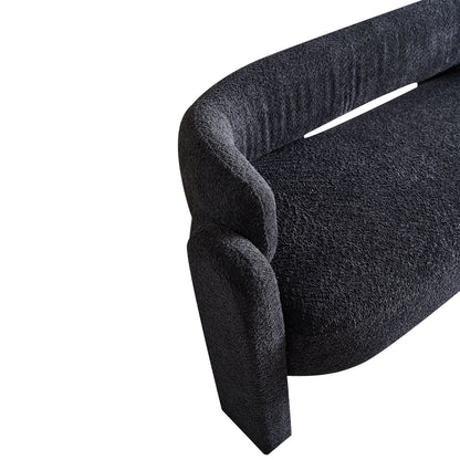 Boucle Upholstery Modern Sofa For Living Room - Dark Gray