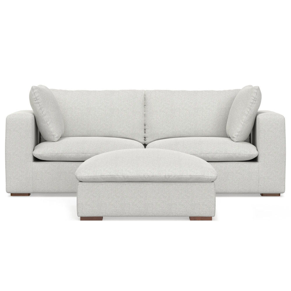 Jasmine - 2 Seater Sofa And Ottoman - Gray