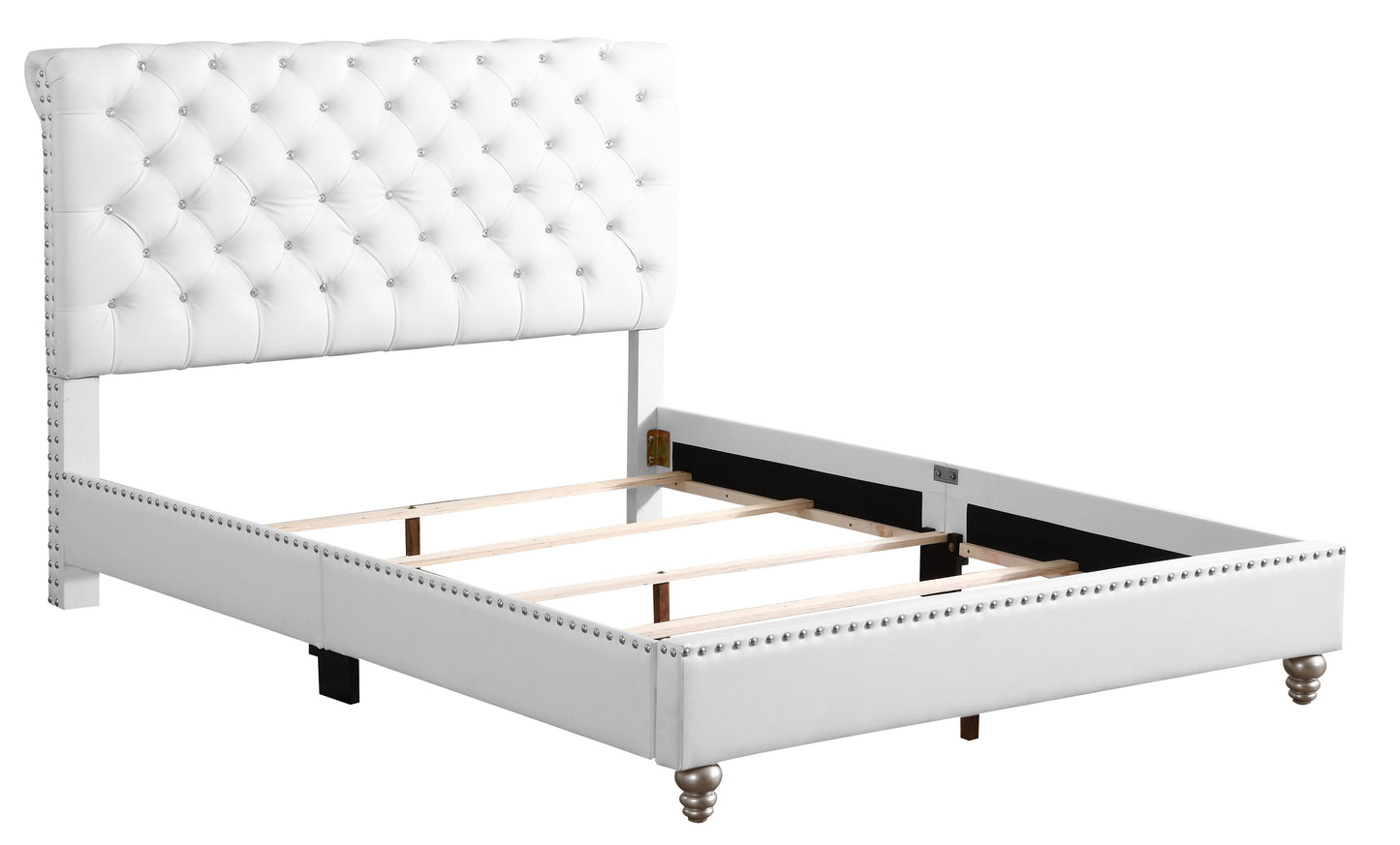Tufted Transitional Upholstered Bed - White