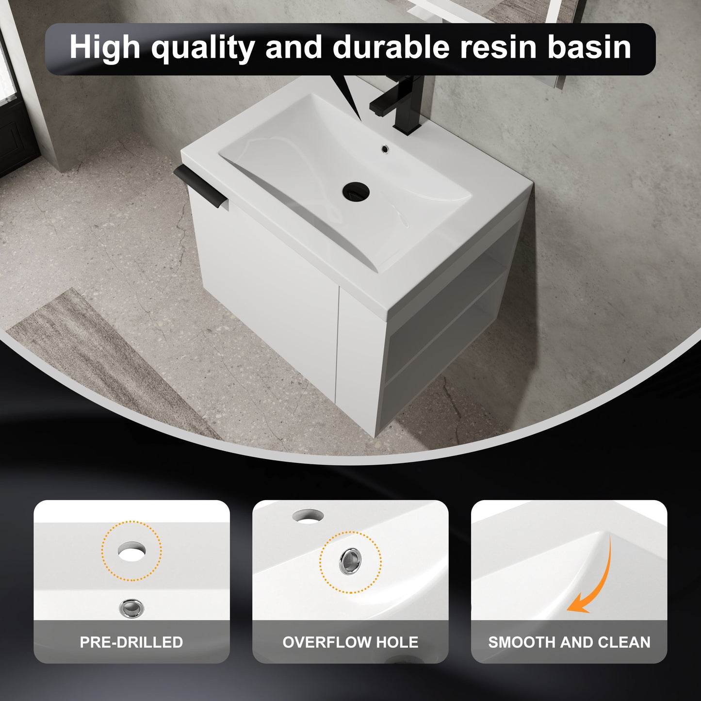 Modern Bathroom Vanity Sink Combo For Small Spaces - White