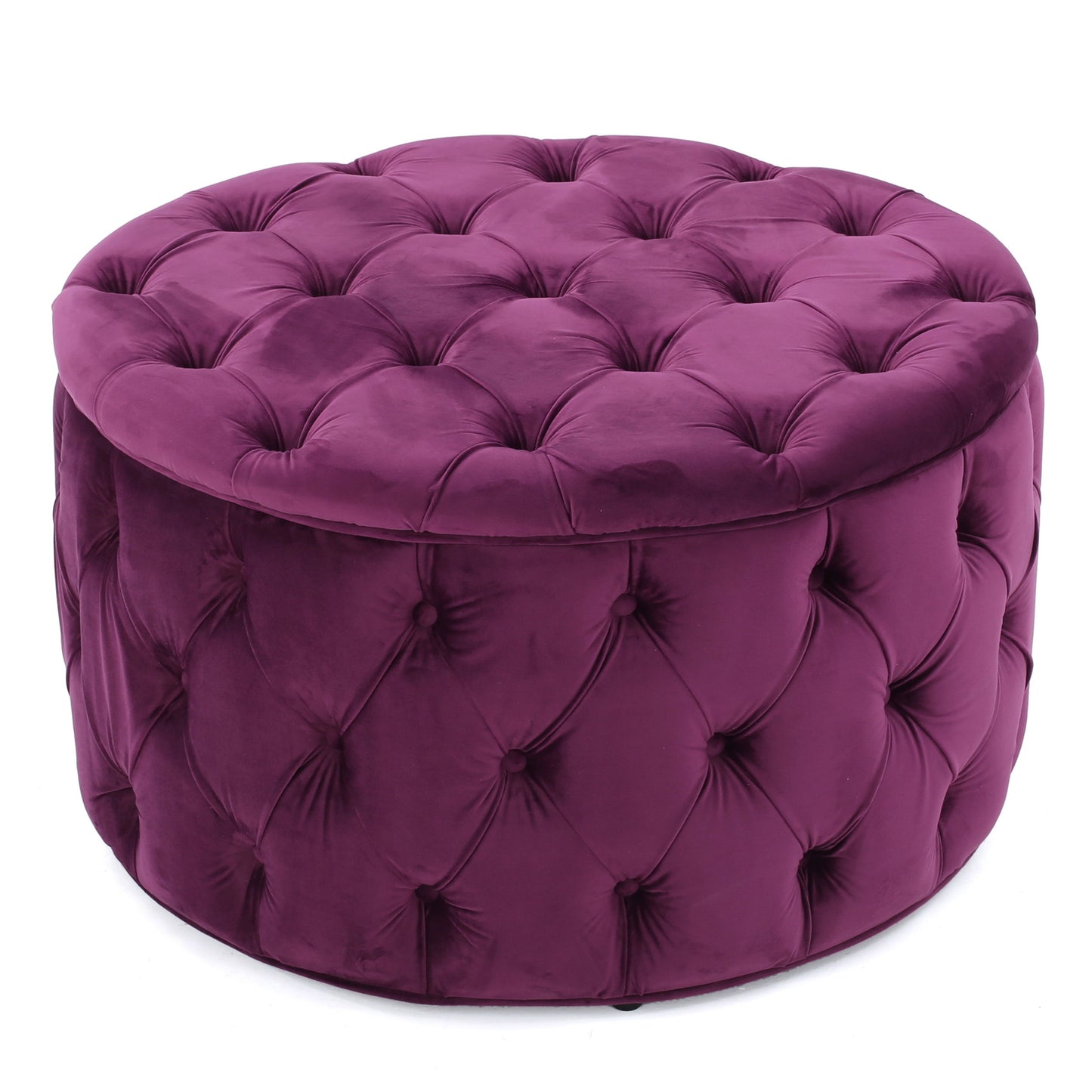 Modern Glam Ottoman Velvet - Fuchsia