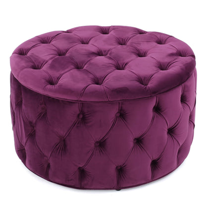 Modern Glam Ottoman Velvet - Fuchsia