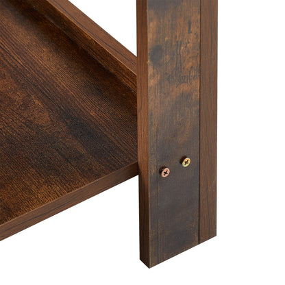 15.75" Rattan End Table With Drawer, Modern Nightstand, Side Table For Living Room, Bedroom - Rustic Brown