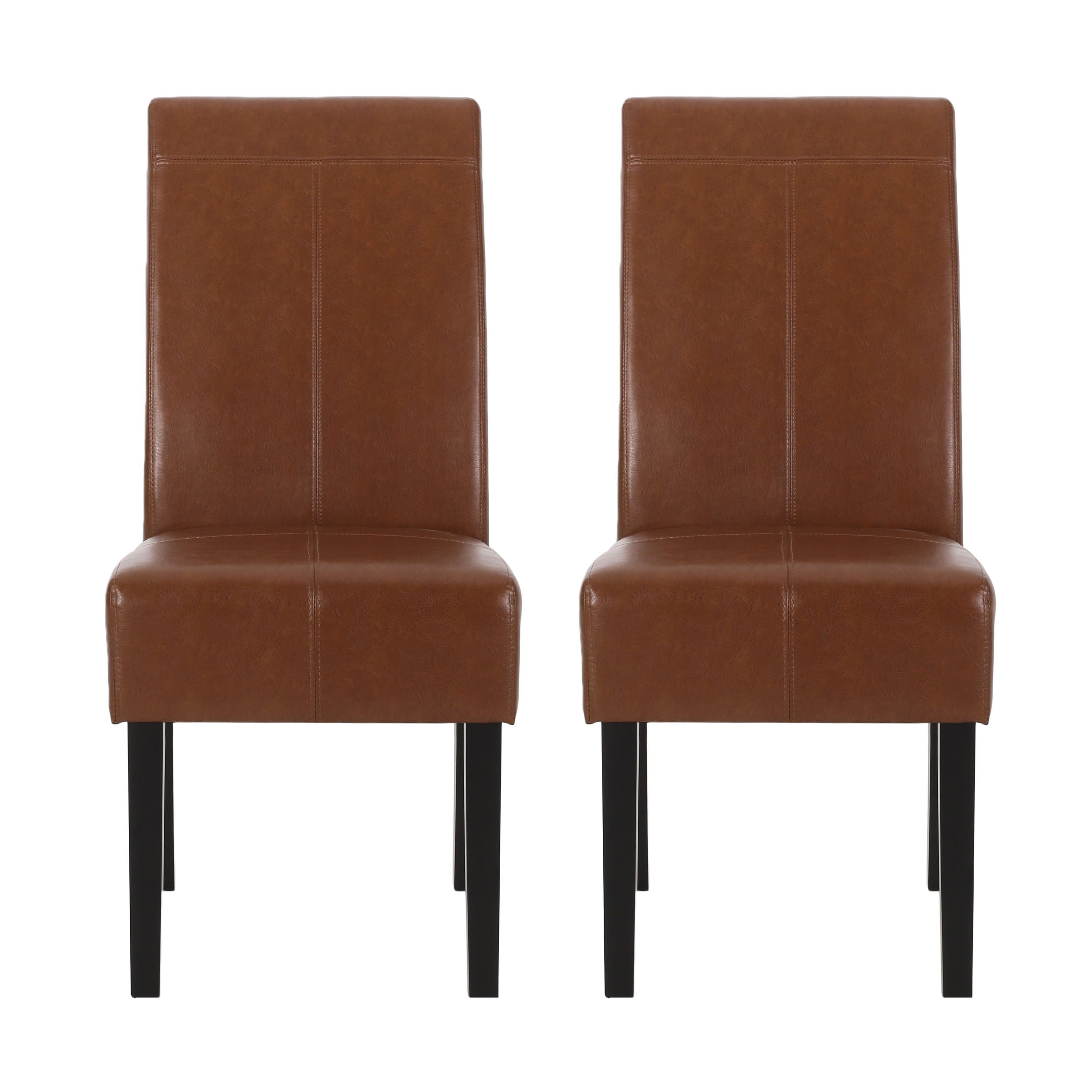 Pertica - Dining Chair With T - Stitch Design (Set of 2) - Light Brown