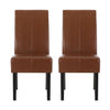 Pertica - Dining Chair With T - Stitch Design (Set of 2) - Light Brown