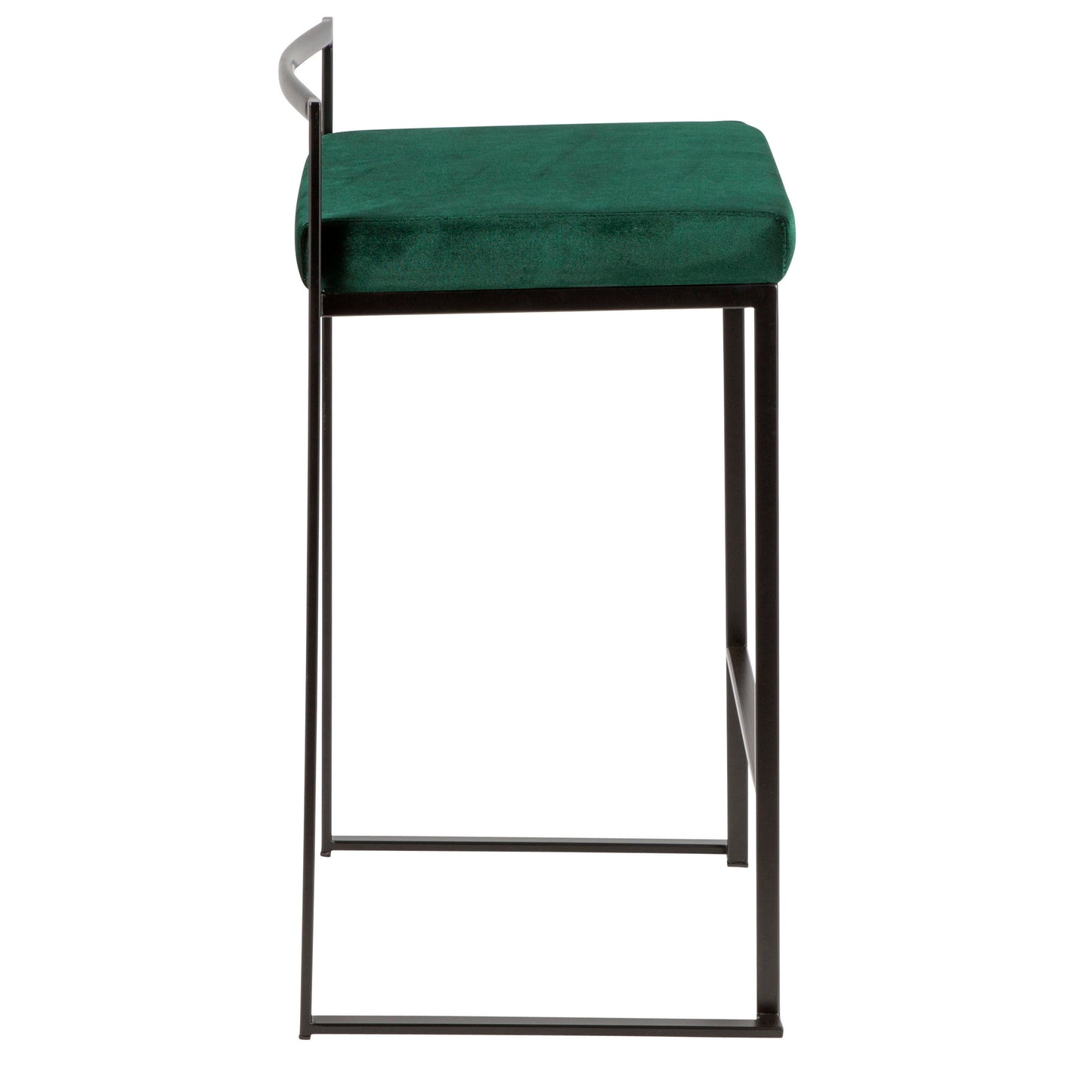 Fuji - Contemporary Stackable Counter Stool (Set of 2) - Black / Green
