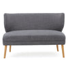 Classic Upholstered Loveseat With Curved Backrest - Gray