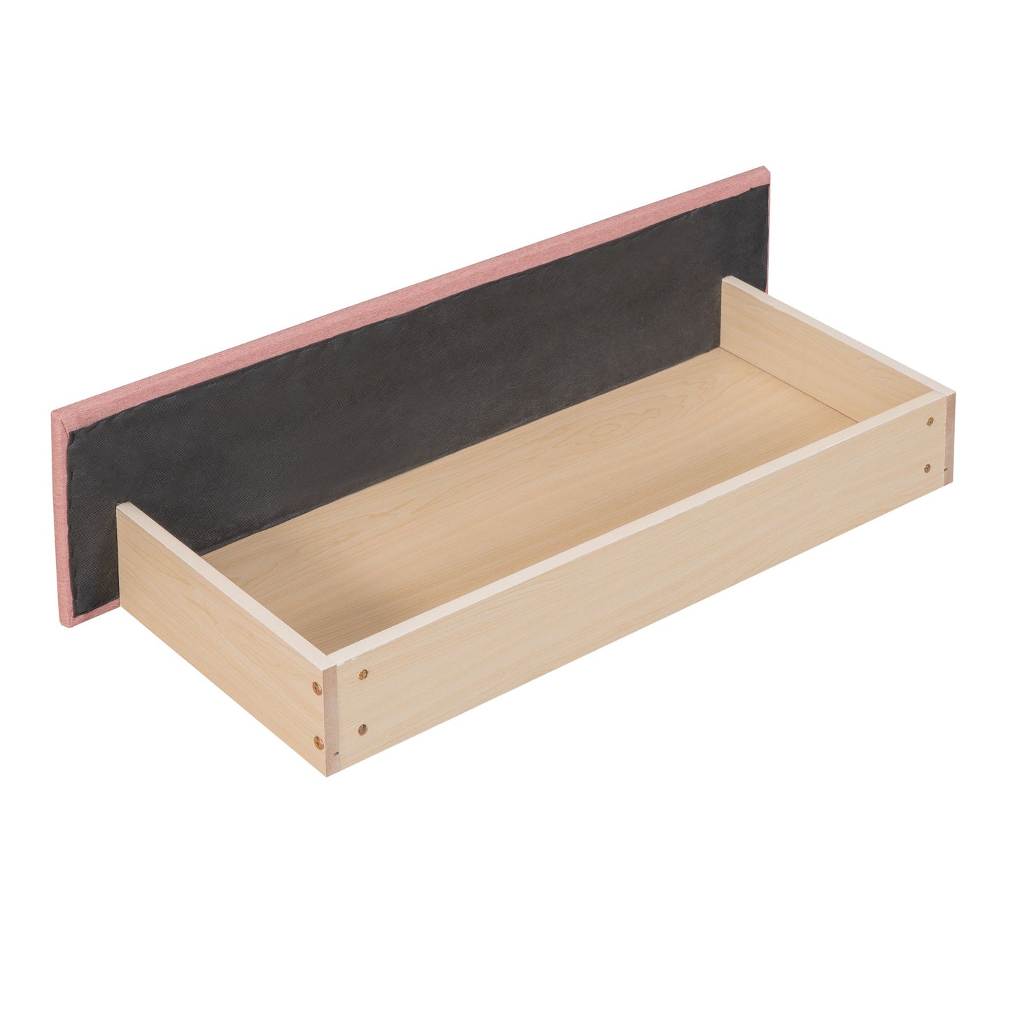 Twin Size Upholstered Daybed With 2 Storage Drawers, Sofa Bed Frame No Box Spring Needed - Pink