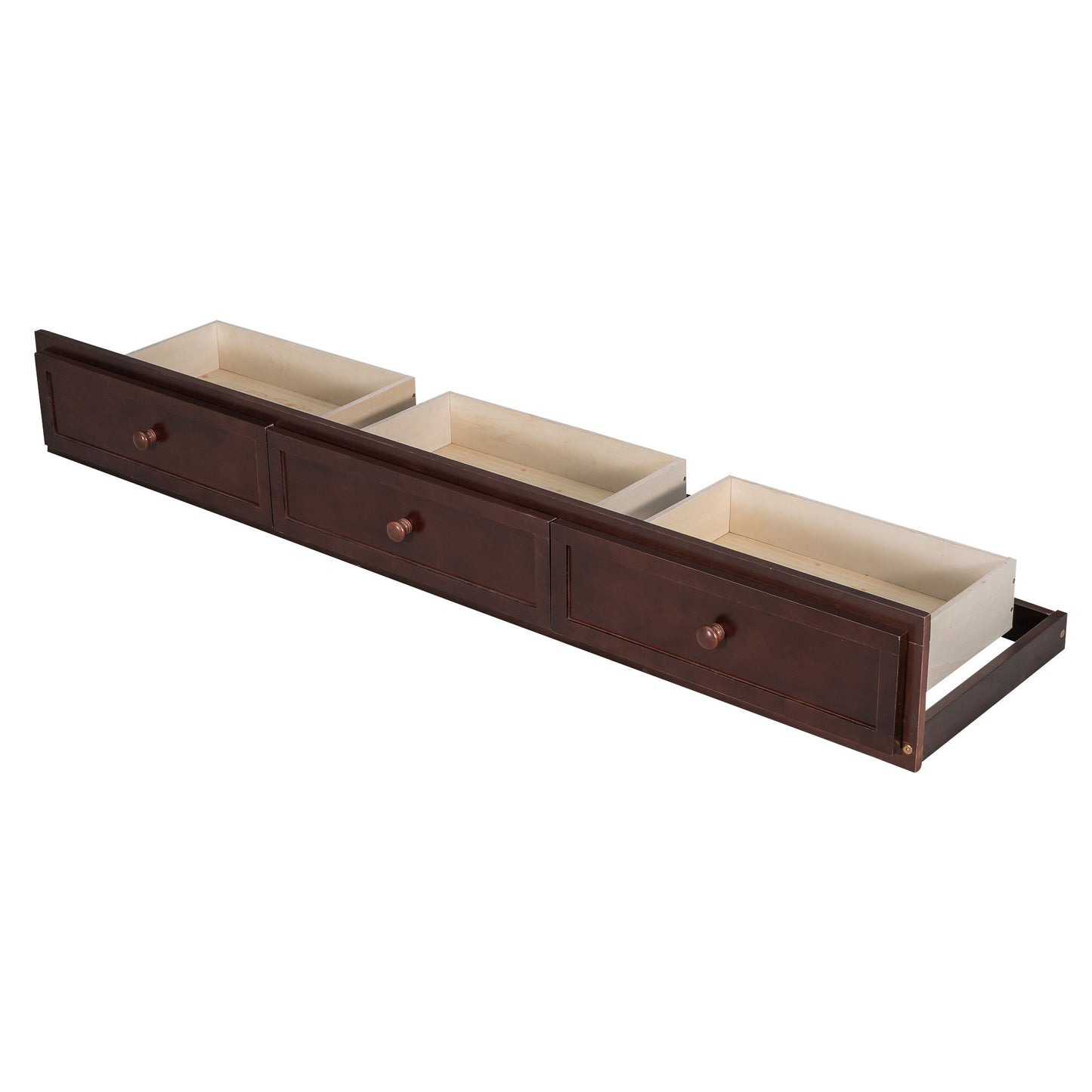 Twin Over Full Bunk Bed With Drawers, Ladder And Storage Staircase - Espresso