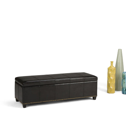 Kingsley - Large Storage Ottoman - Midnight Black