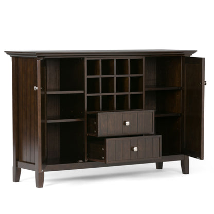 Bedford - Sideboard Buffet And Wine Rack - Dark Tobacco Brown