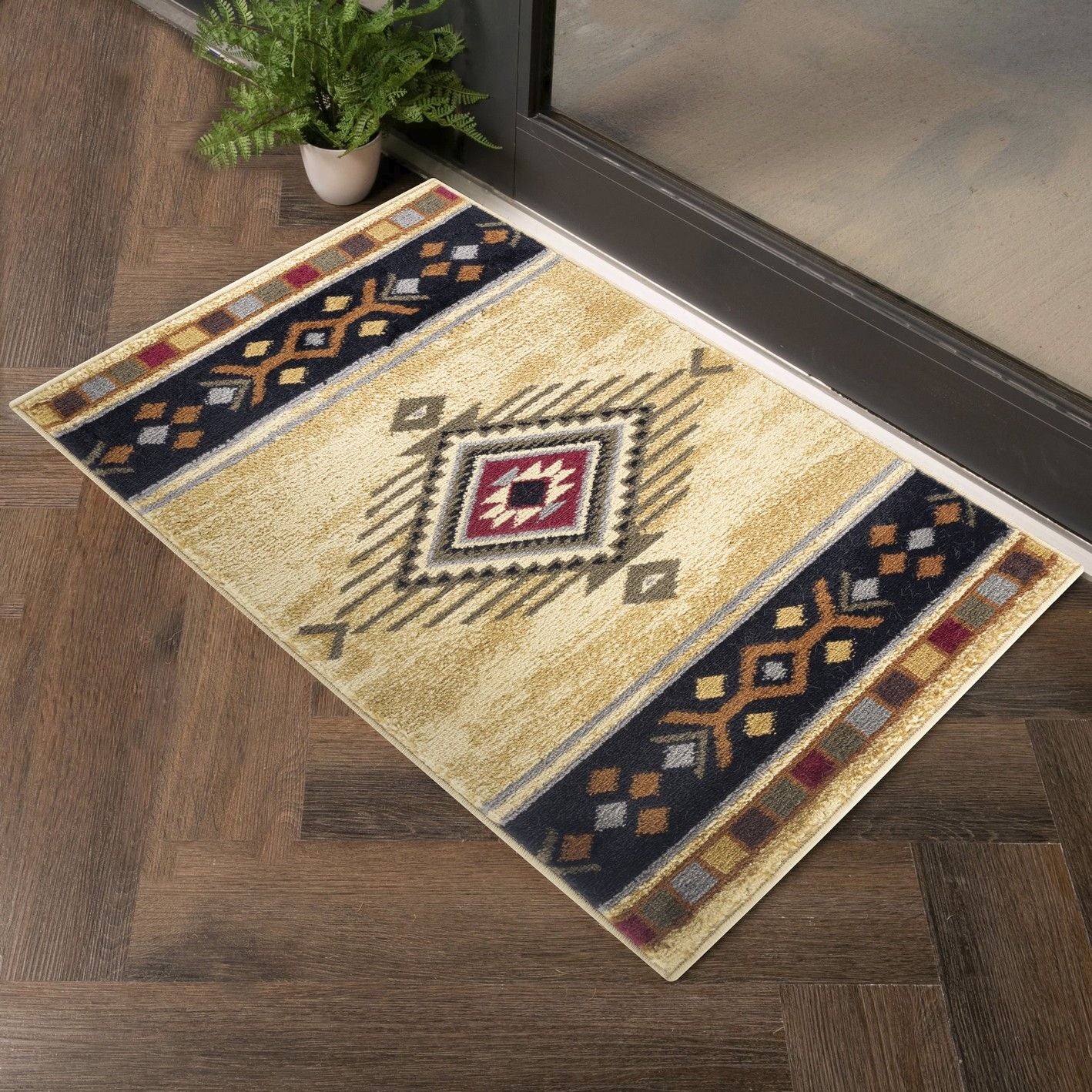 Tribes - 7'10" X 10'3" Southwest Area Rug - Cream