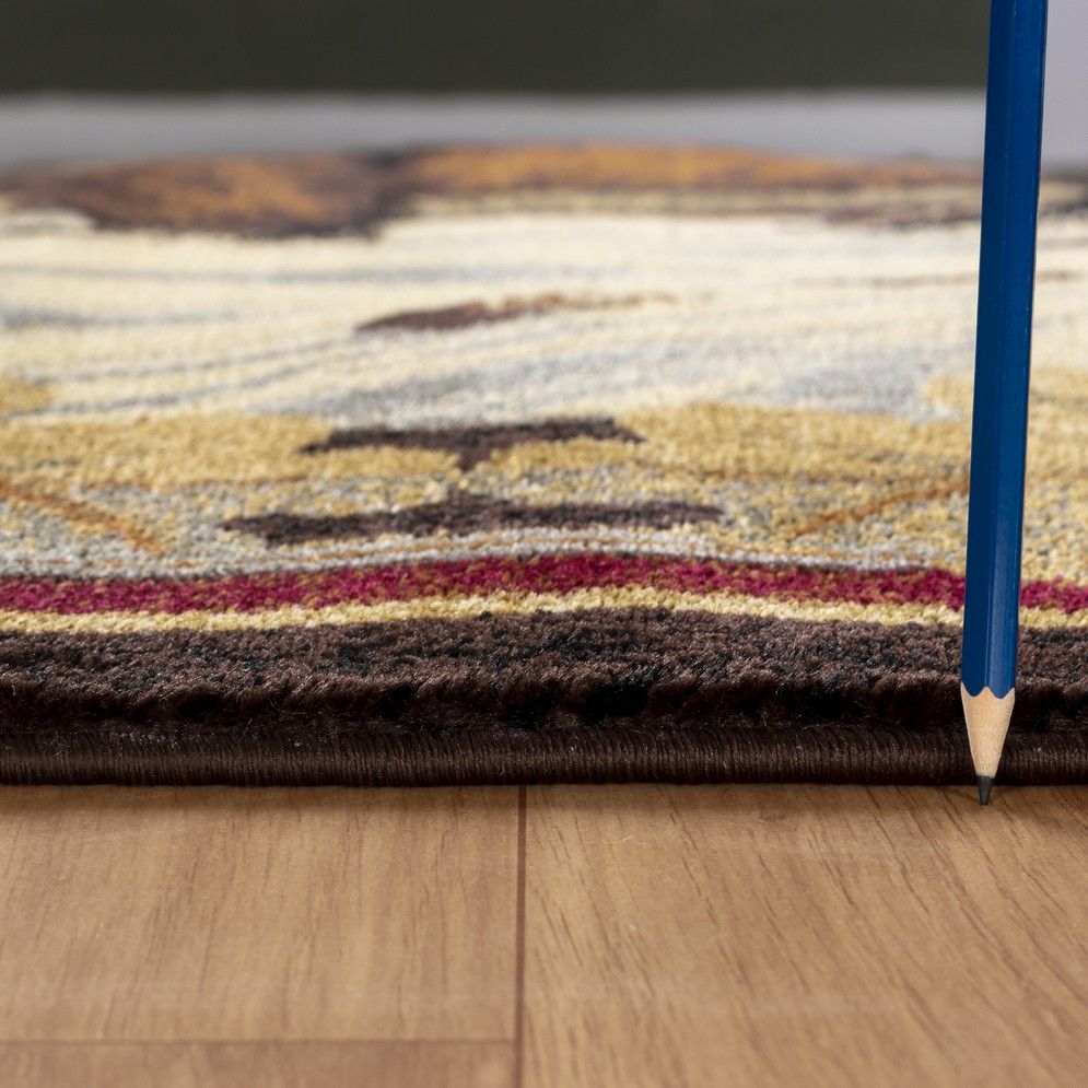 Nature's Nest - 7'10" X 10'3" Lodge Area Rug - Multi, Brown