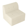 Modern Minimalist Sectional Sofa Sleeper Corduroy Couch Comfy Space Efficient Design - White