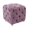 Modern Velvet Upholstered Ottoman, Exquisite Small End Table, Soft Foot Stool, Dressing Makeup Chair, Comfortable Seat For Living Room, Bedroom, Entrance - Purple