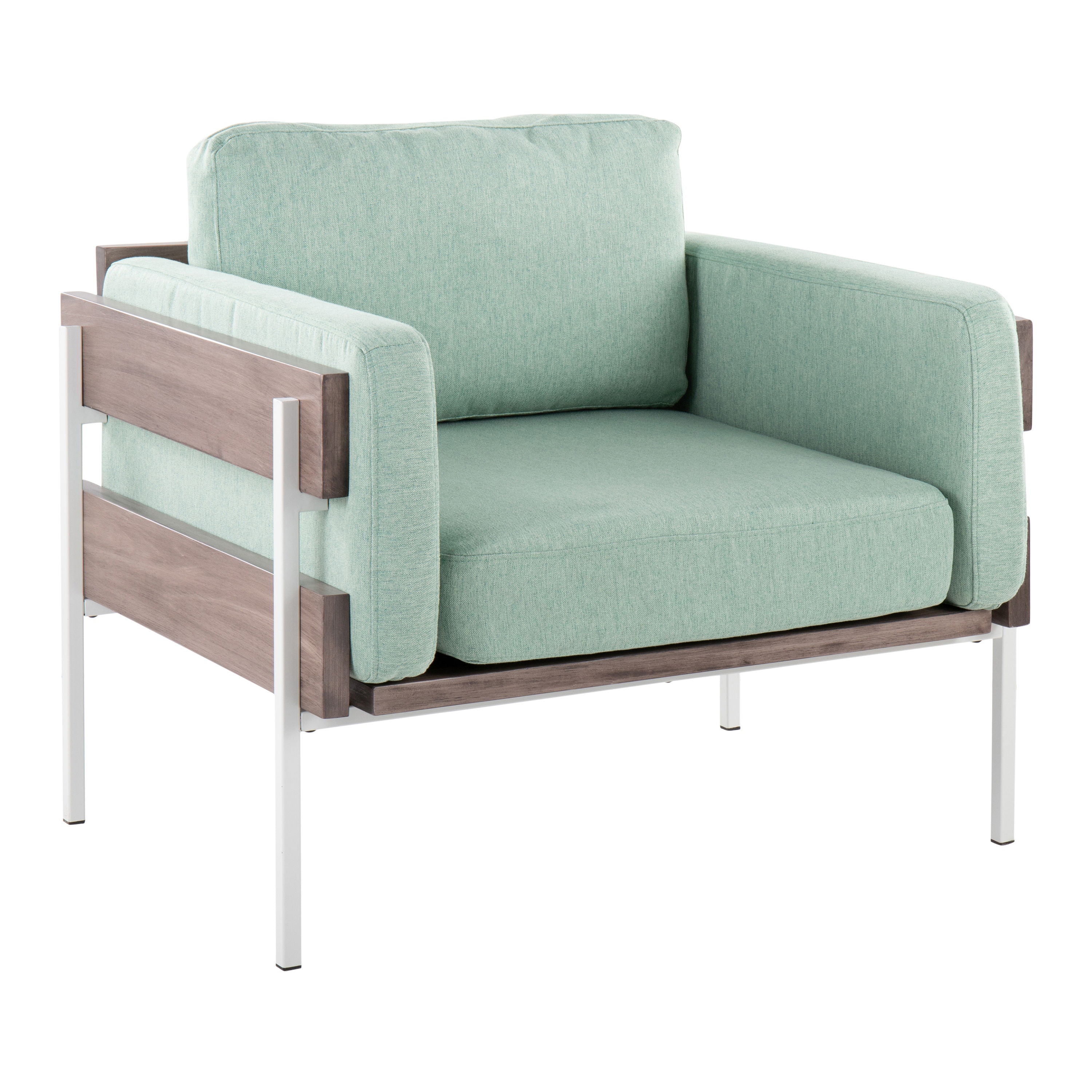 Kari - Farmhouse Chair - White / Gray / Light Green