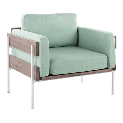 Kari - Farmhouse Chair - White / Gray / Light Green