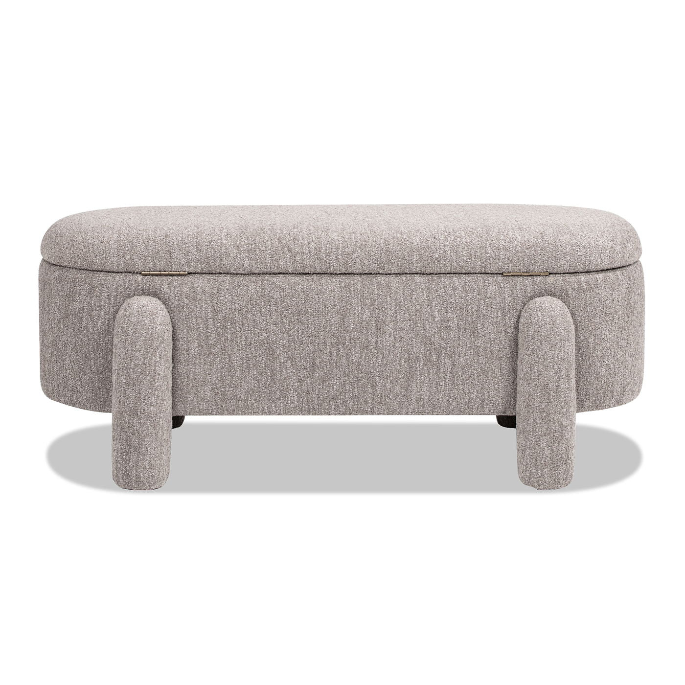 Hugo - Oval Fully Upholstered Storage Bench - Brown