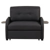 3 In 1 Pull Out Sofa Sleeper With Wing Table And USB Charge - Black