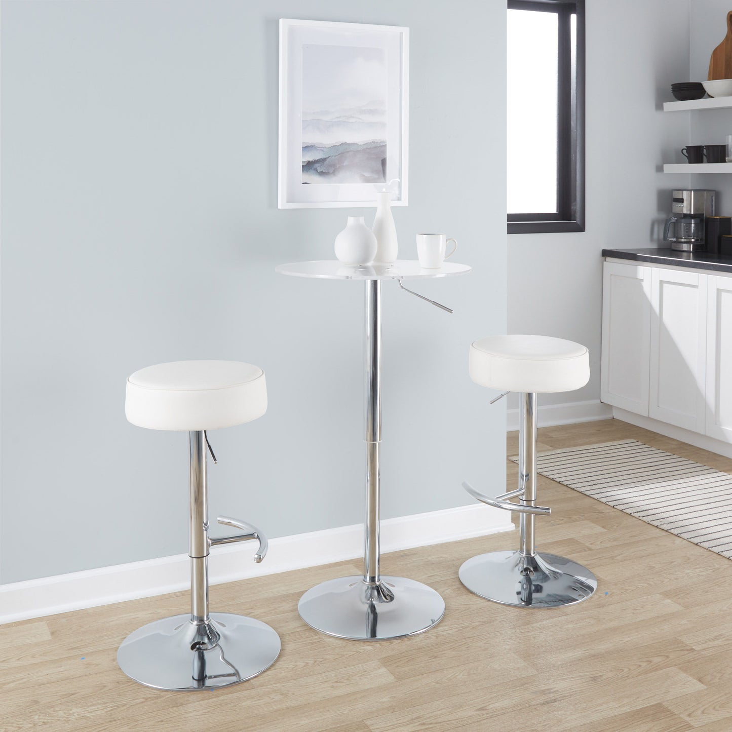 Clear - Adjustable Contemporary Bar Table - Clear