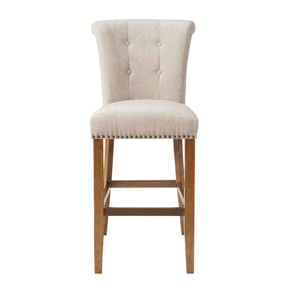 Bar Stool With Bronze Nail Heads - Cream