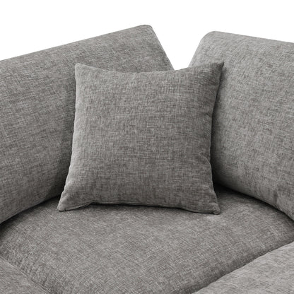 Modern Modular Cloud Sofa Bed, 6 Seat Chenille Sectional Couch Set With Ottoman, Free Combination, Convertible U Shaped Sleeper Sofa - Gray
