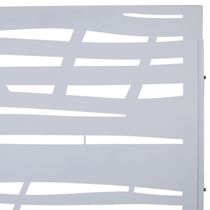 Outdoor & Indoor Privacy Screen Metal Privacy Screen, Freestanding Decorative Screen For Deck Balcony Patio - White