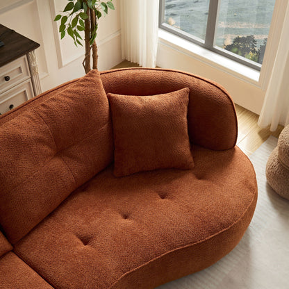 Modern Modular Sofa With Durable Fabric And Solid Wood Frame For 4 People - Orange