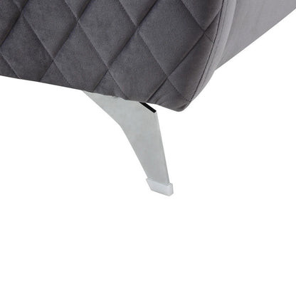 Sofia - Velvet Modern Chic Loveseat Couch - Gray