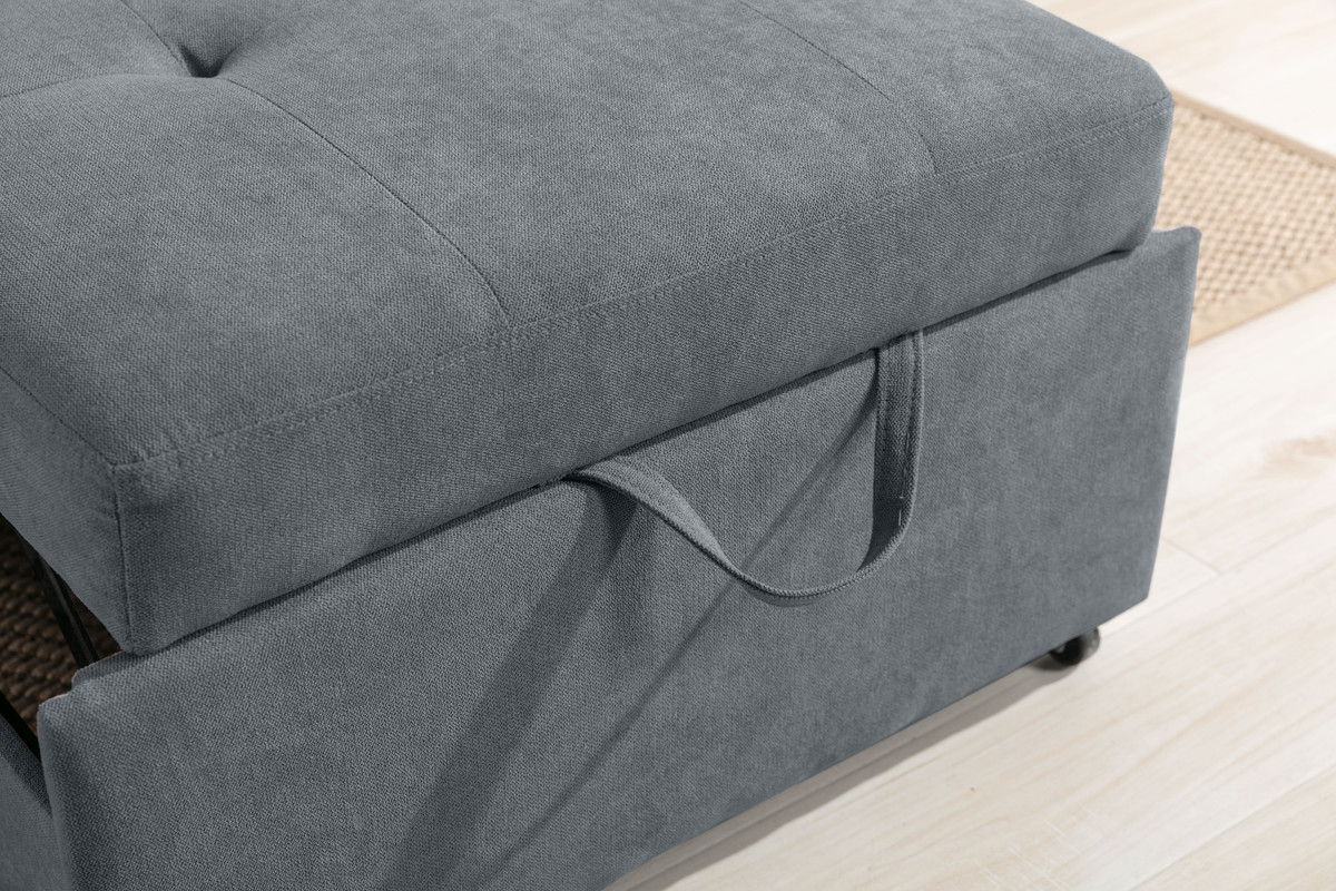 Hannah - Woven Convertible Armchair - Dark Gray