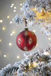 Christmas Ball Ornaments, Glass Decorative Hanging Ball Christmas Tree Ornaments For Holiday Decorations (Set of 4) - Red