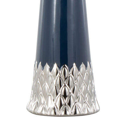 Penelope - Contemporary Table Lamp With Dark Blue / Silver / White