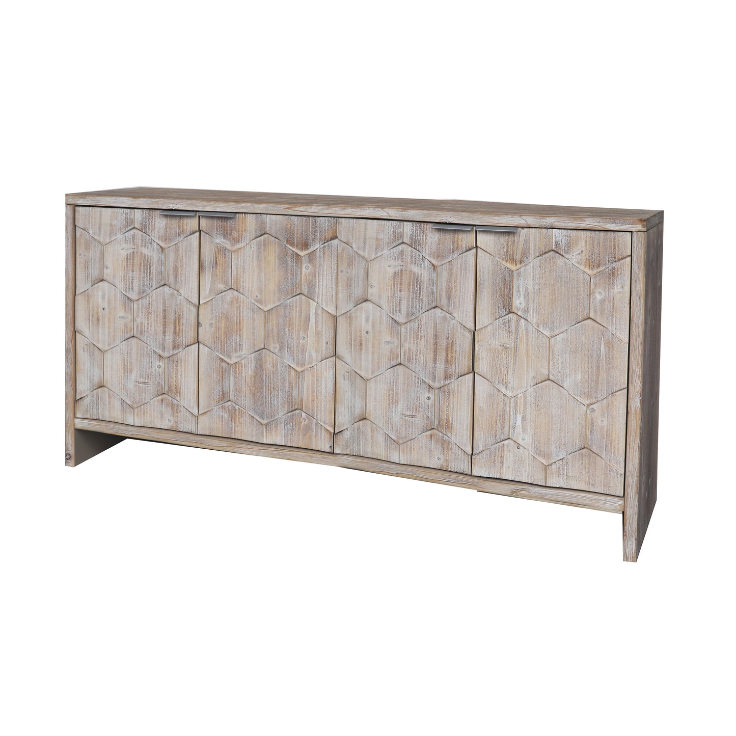 Accent Cabinet Farmhouse Style 4 Door Wooden Cabinet Sideboard Buffet Server Cabinet Storage Cabinet, For Living Room, Entryway, Hallway, Office, Kitchen And Dining Room - Natural Wood Wash