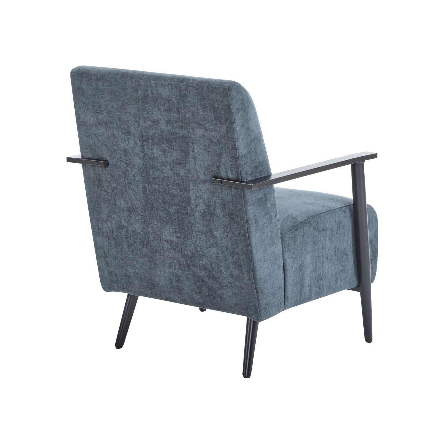 Modern Lounge Chair With Polyester Upholstery And Sturdy Metal Frame - Blue Gray