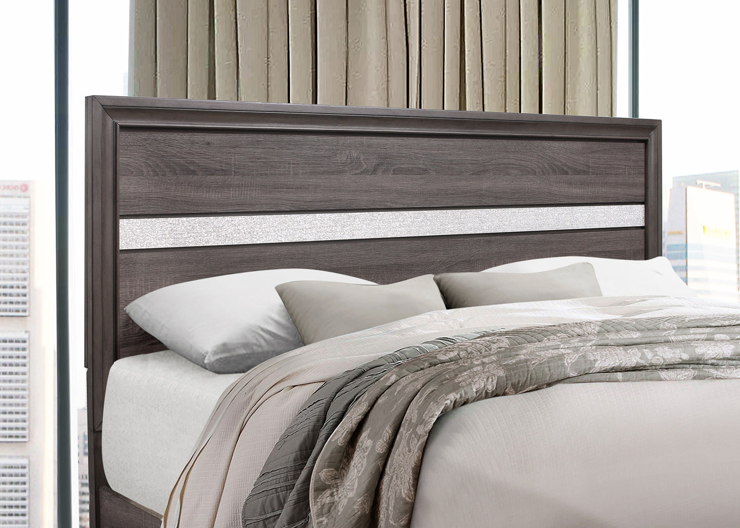 Ryder - Queen Bed Sparkle- Gray