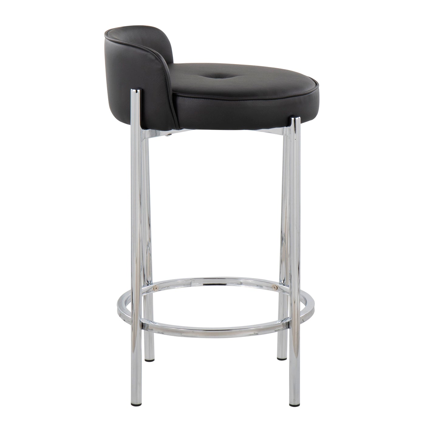 Chloe - Contemporary Counter Stool (Set of 2) - Chrome / Black