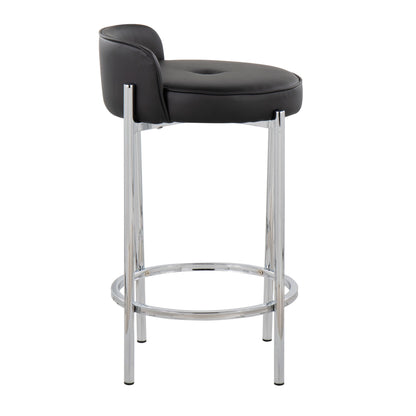 Chloe - Contemporary Counter Stool (Set of 2) - Chrome / Black