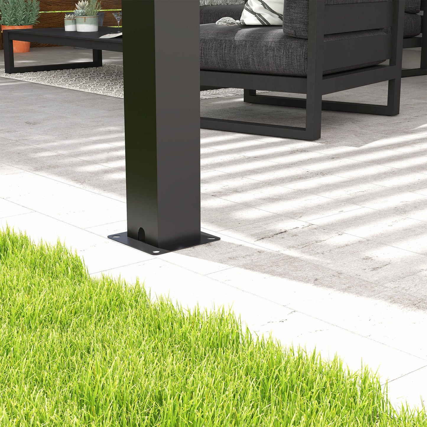 Louver Pergola Frame & Louvers - Black